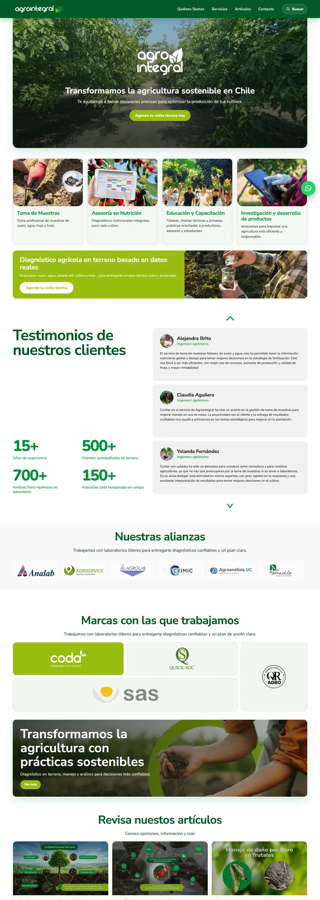 Captura del sitio de Agrointegral
