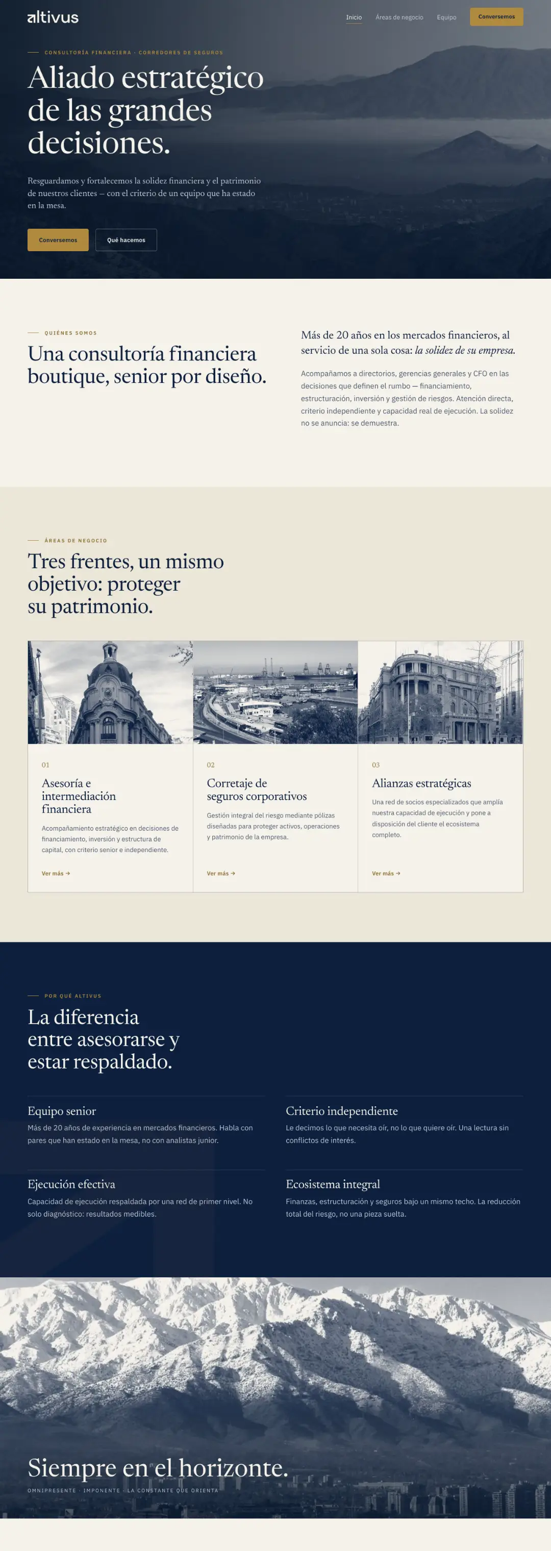 Captura del sitio de Altivus