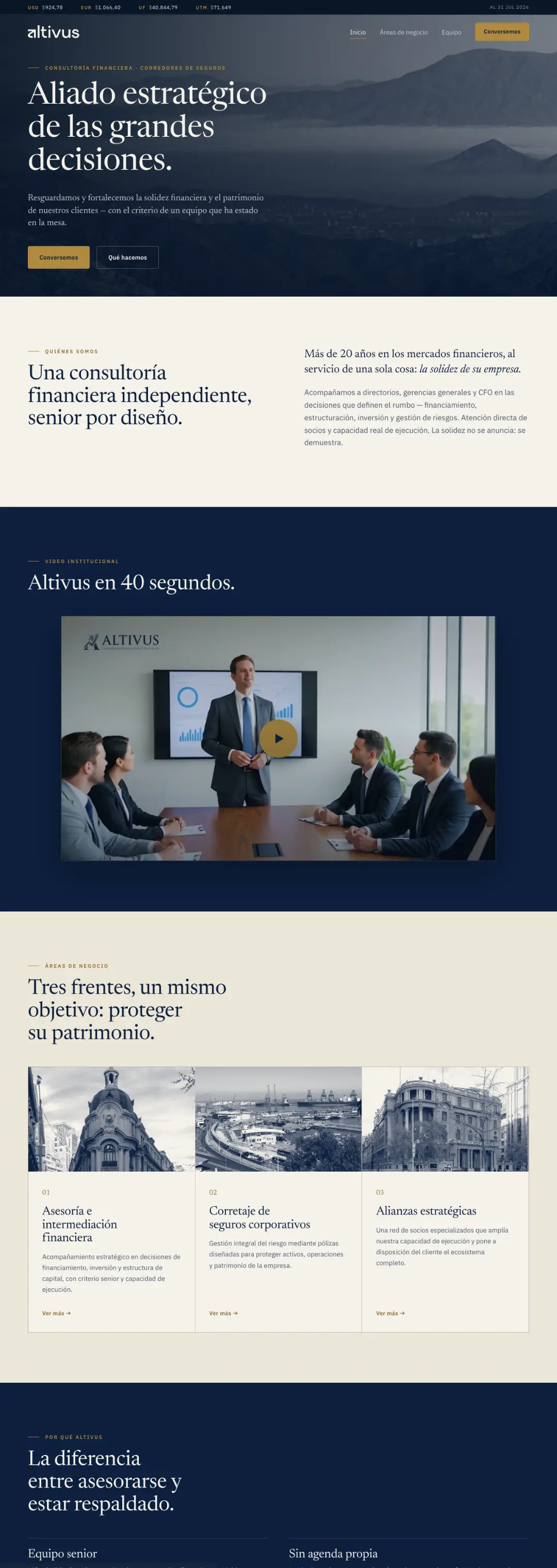 Captura del sitio de Altivus