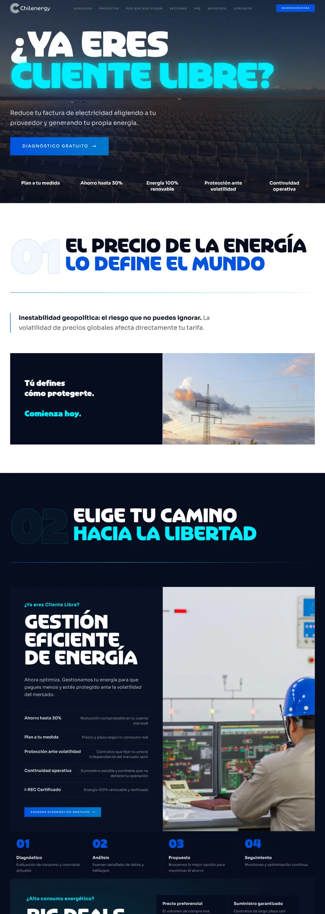 Captura del sitio de Chilenergy